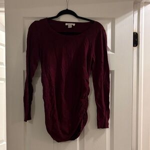MOTHERHOOD MATERNITY BURGUNDY LONG SLEEVE TOP